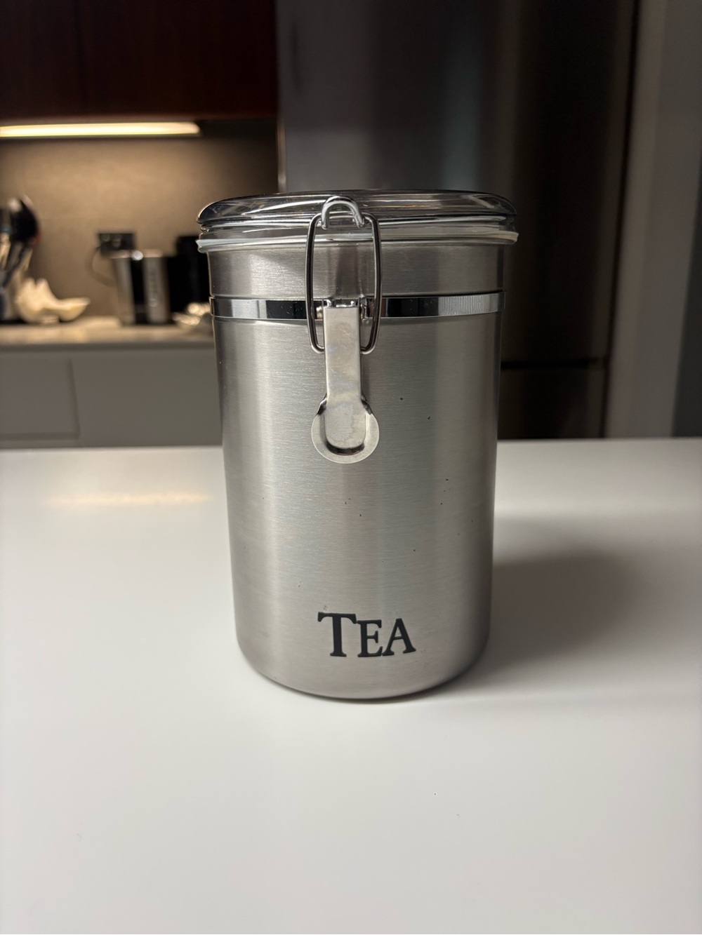Tea Canister Airtight Storage Jar - Silver 62 fl ounces